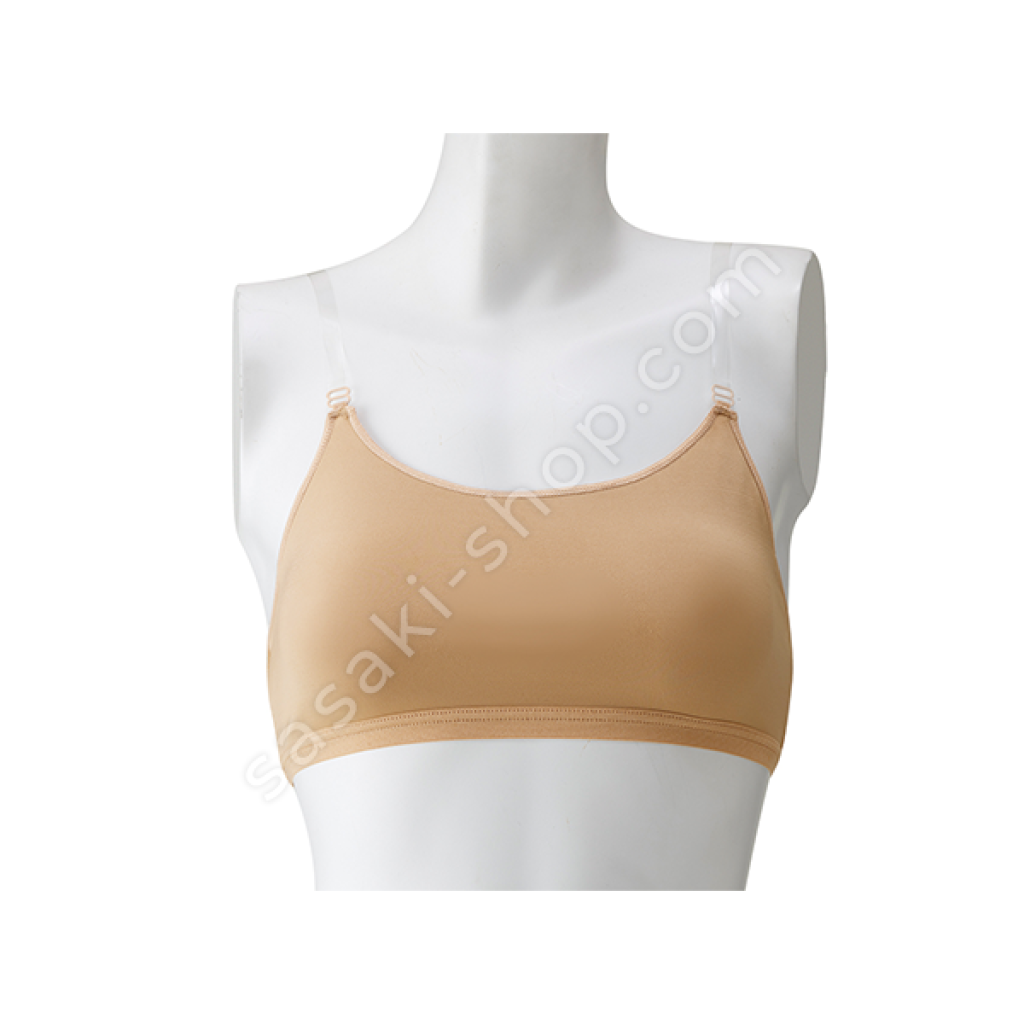 Foundation Top Underwear (clear straps/ with cup pocket) F-253 BE col. Beige