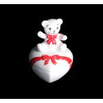 Heart Shaped Trinket Box With White Bear