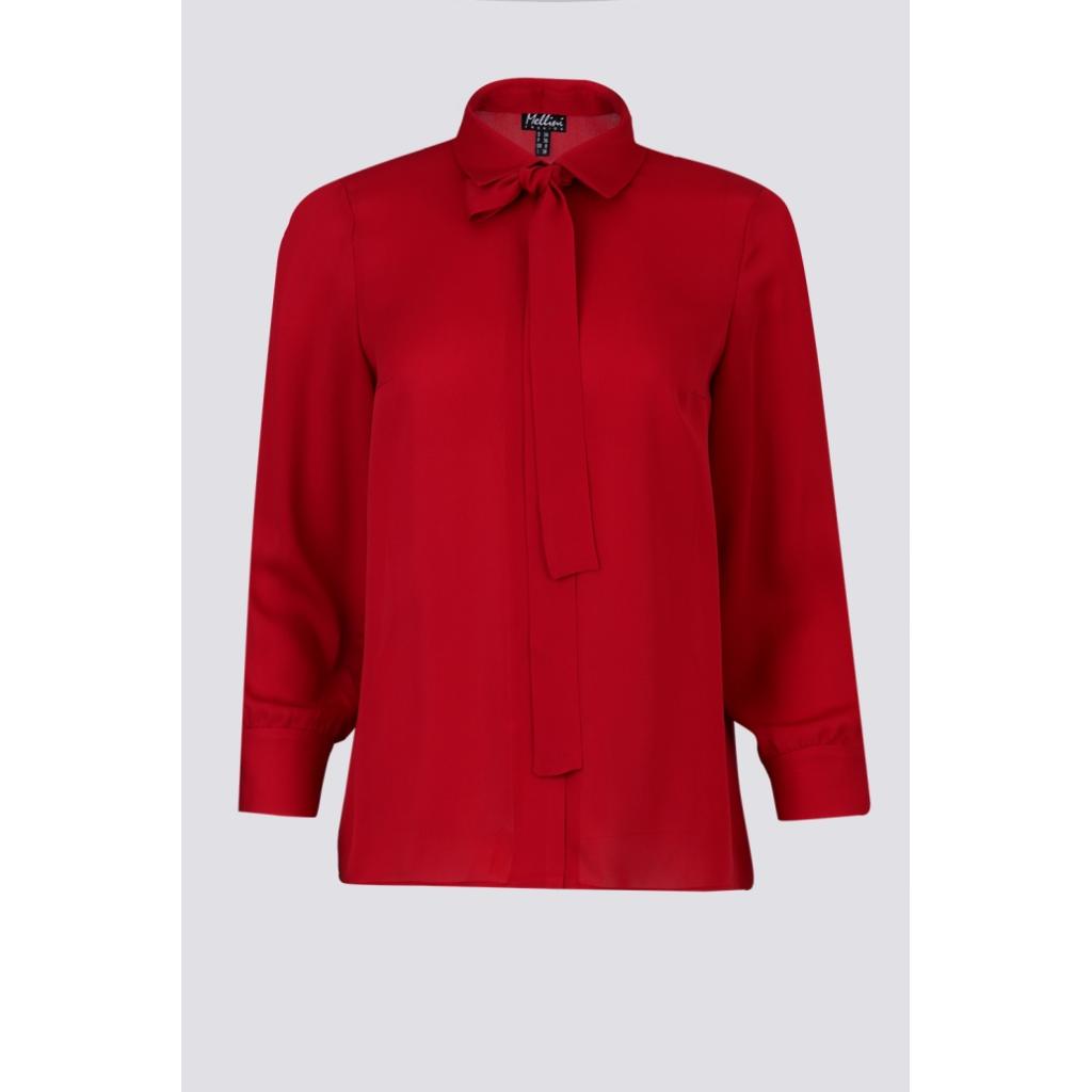 Блуза от коприна, червена