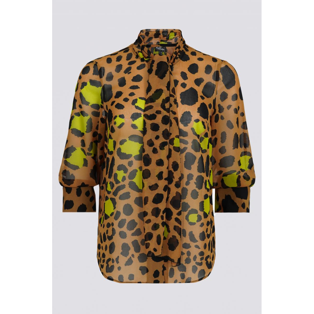 Блуза жълто/черен леопардов принт 42