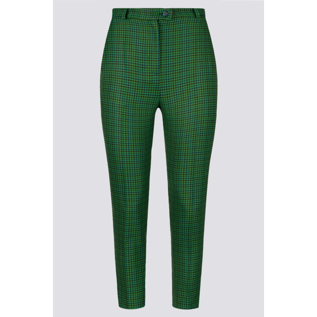 Панталон зелен пепит 38