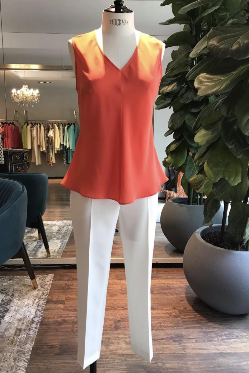 Блуза оранжева, от коприна 42