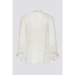 Блуза бяла, бродирана коприна-2
