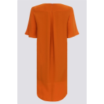 Рокля оранжева коприна без вталяване-2