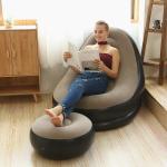 Inflatable Sofa Сив/Кафяв: Преносим Надуваем Комплект - Кресло и Табуретка в Елегантни Нюанси за Пълноценна Почивка